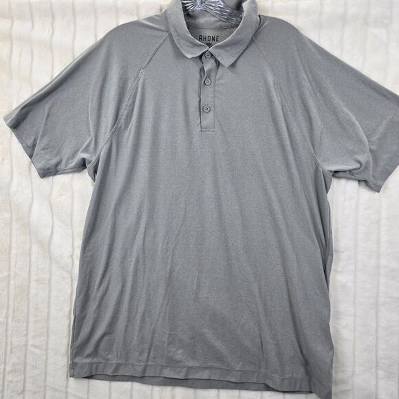 Rhone Men’s Gray Solid Golf Performance Polo Shirt Size Large - Picture 1 of 12